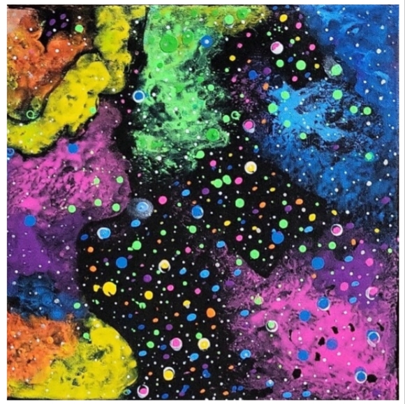 Hand Crafted Abstract Design 12x12 Inches Canvas Picture - Picture 4 of 4